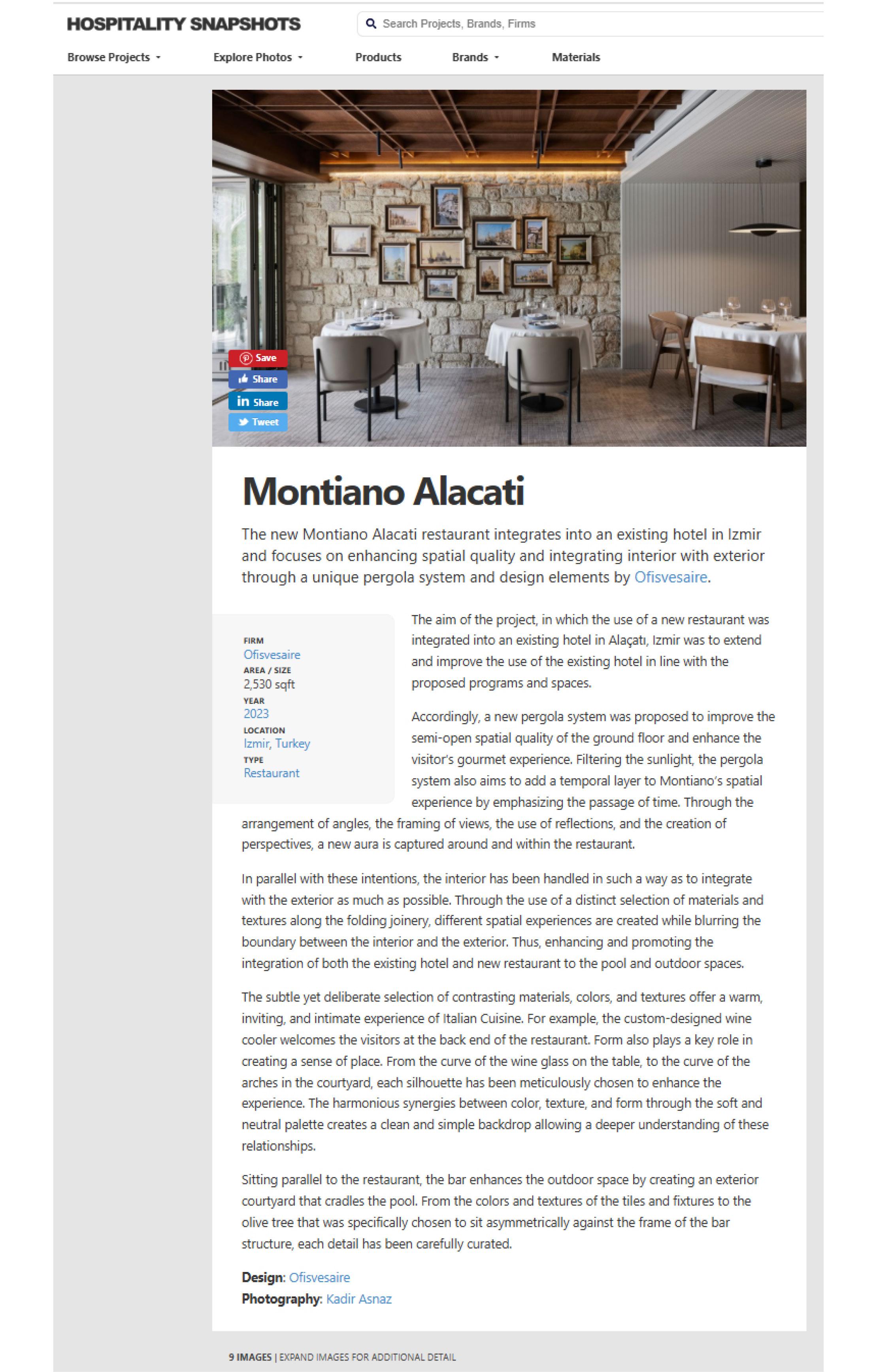 Montiano Alaçatı on Hospitality Snapshots